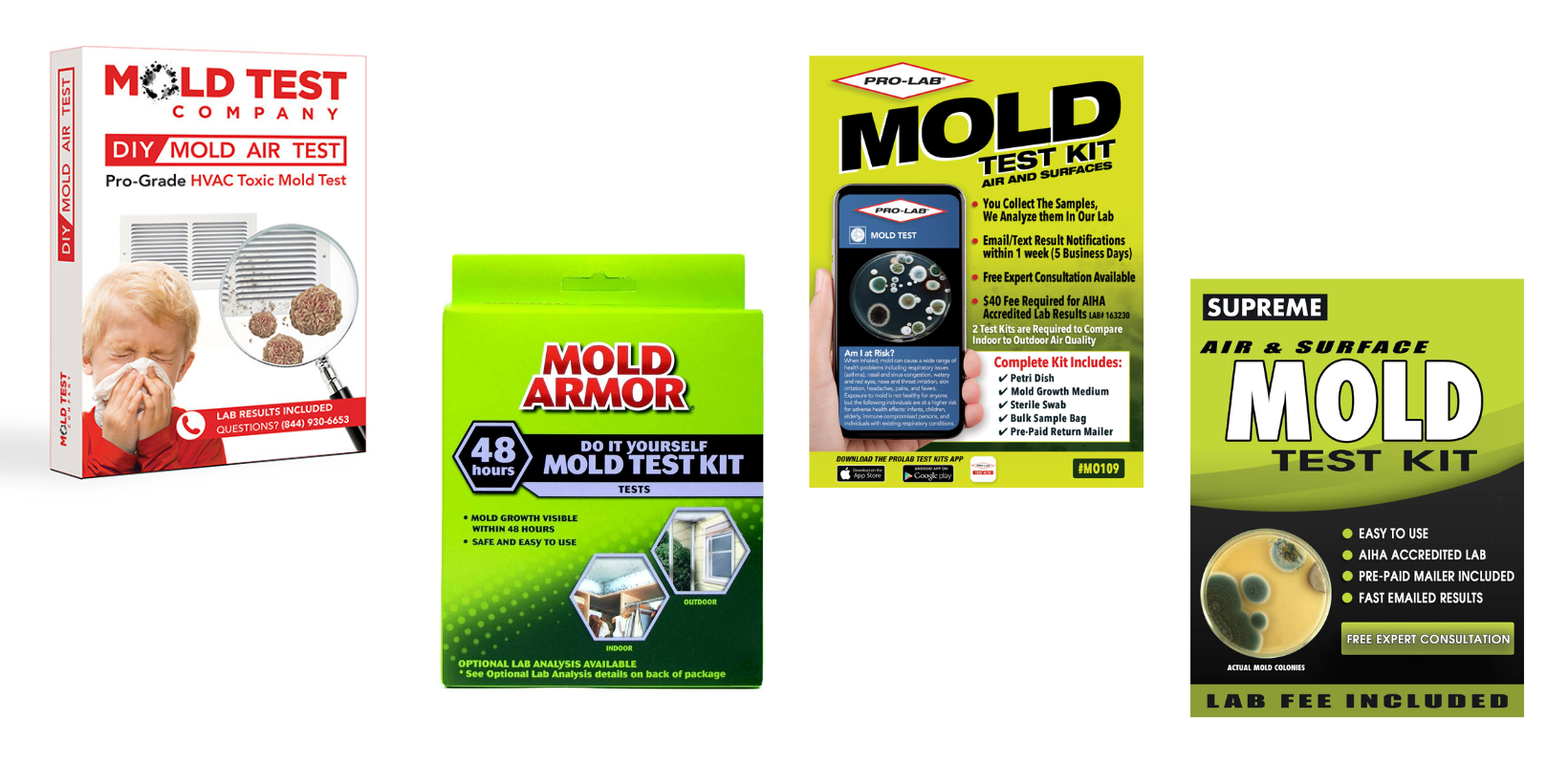 5 Simple Mold Detection Tests Optional Lab Analysis Test HVAC System, Room  Air, & Home Surfaces Includes Detailed Mold ID Guide 