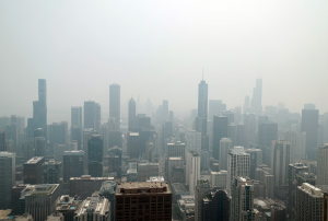 Wildfire smile causing unhealthy air quality in Chicago