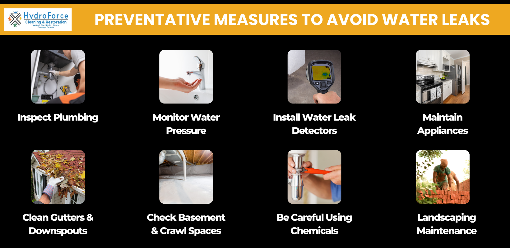 Water Leak Prevention Methods - HydroForce Cleaning & Restoration