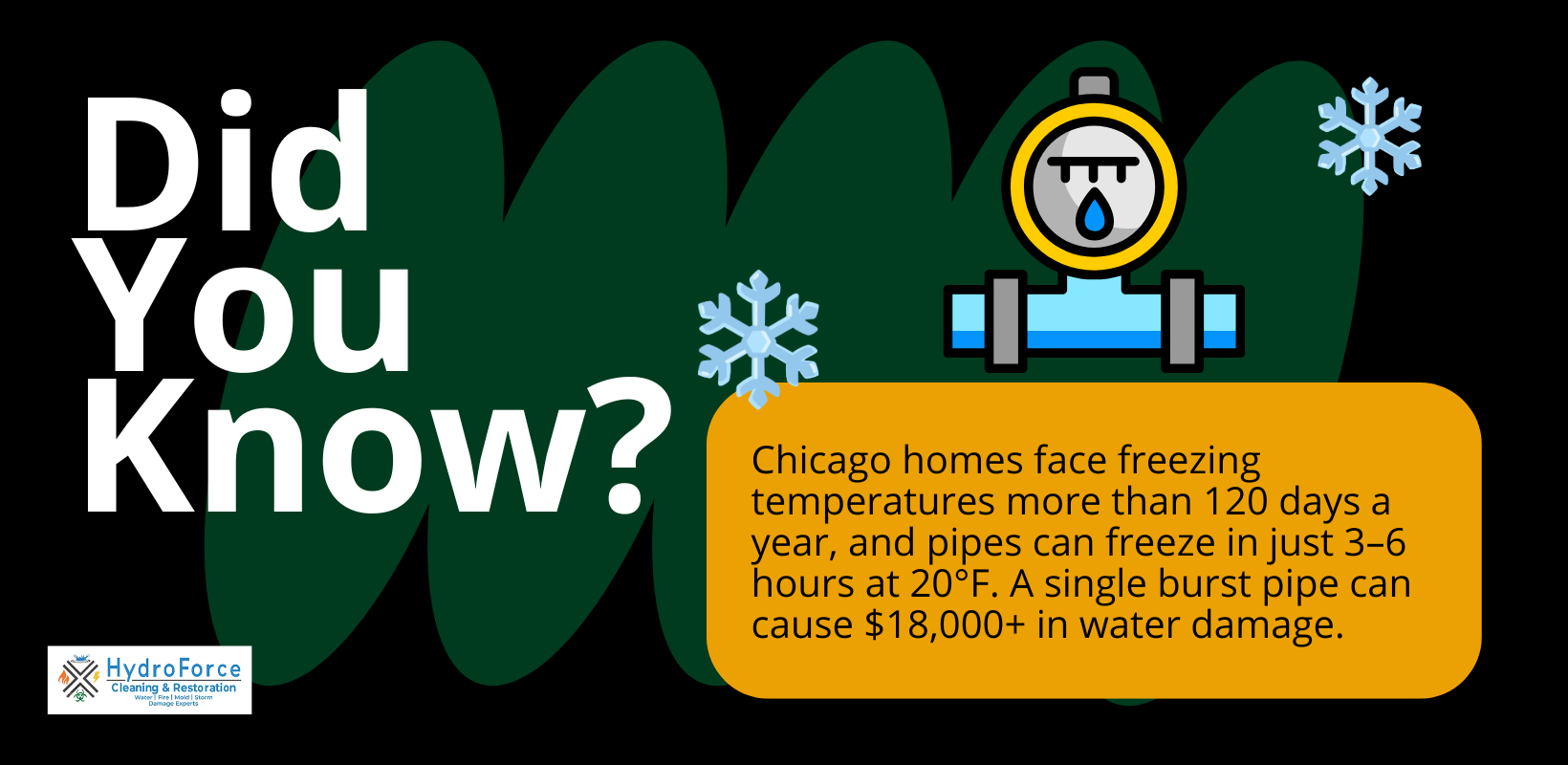 Frozen Pipe Water Damage - HydroForce Cleaning and Restoration