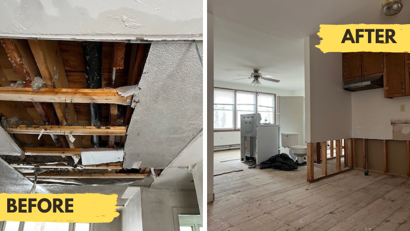 Kitchen Flood Water Damage in River North - HydroForce Cleaning and Restoration