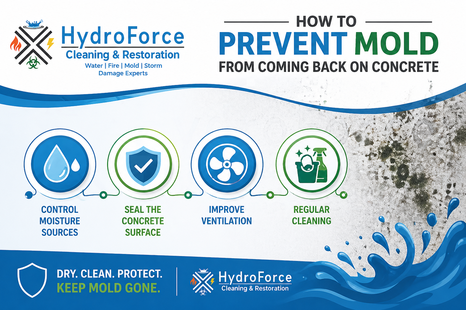 How to Prevent Mold on Concrete - HydroForce Cleaning and Restoration