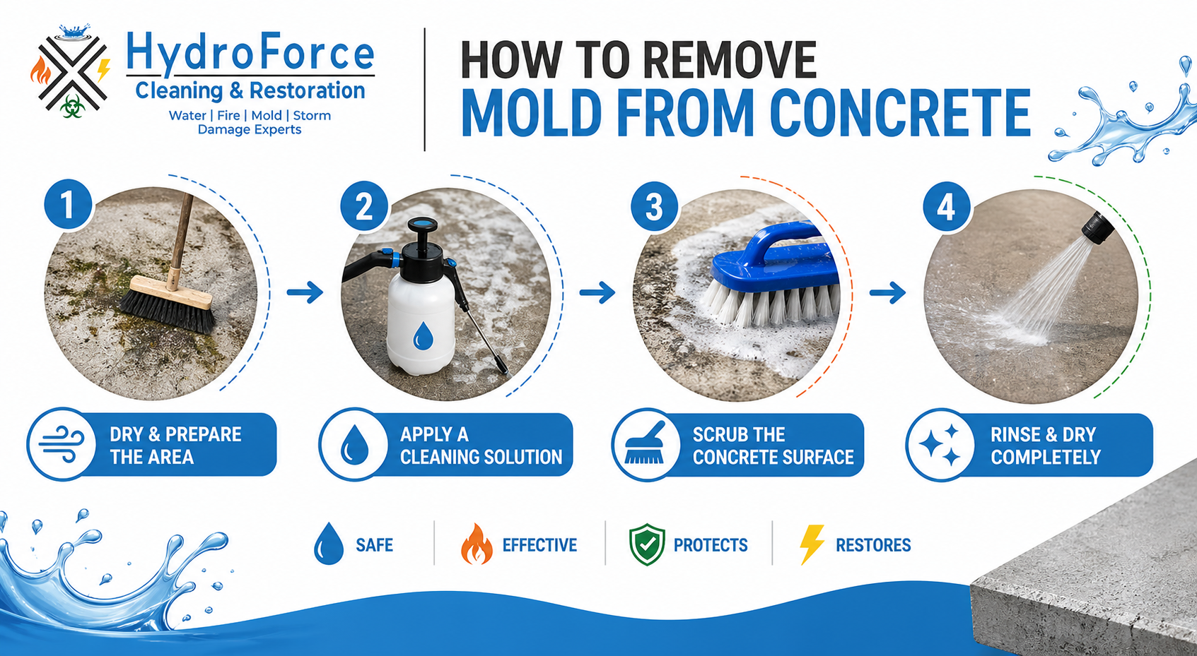 How to Remove Mold from Concrete - HydroForce Cleaning and Restoration