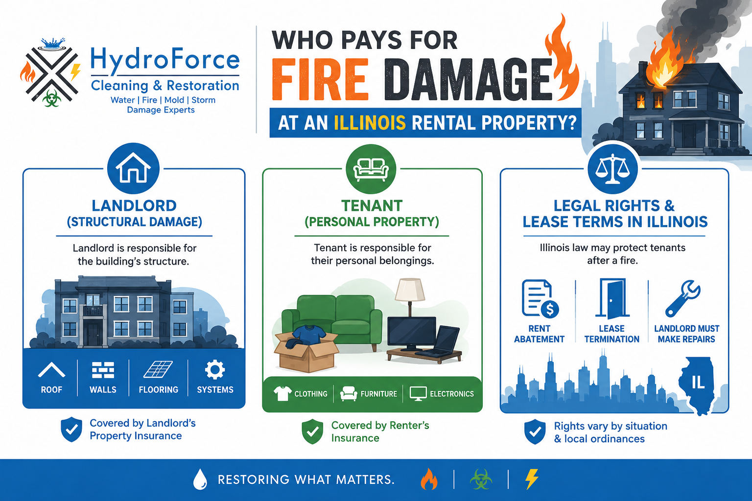 Who Is Responsible for Fire Damage in an Illinois Rental - HydroForce